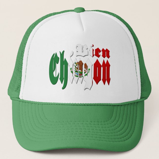 Bien Chingon mit mexikanischer Flagge Truckerkappe (Vorderseite)
