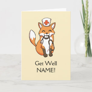 Bien Se Bien Bientôt Card Fox Nurse Modèle personn