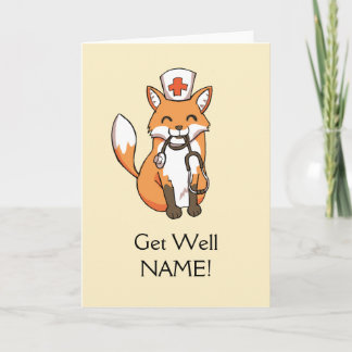 Bien Se Bien Bientôt Card Fox Nurse Modèle personn