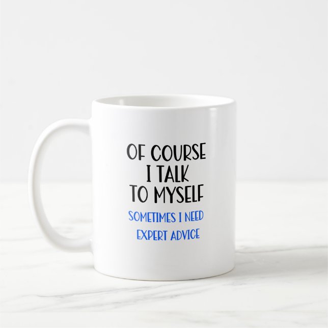 Bien Sûr, Je Me Parle De Mug De Café Drôle (Gauche)