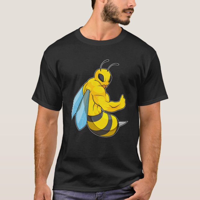 Biene als Bodybuilder T-Shirt (Vorderseite)