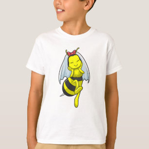 Biene als Braut auf Hochzeit mit Schleier T-Shirt