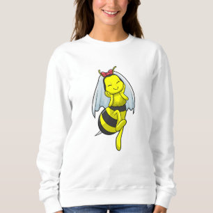 Biene als Braut bei Hochzeit mit Schleier Sweatshirt
