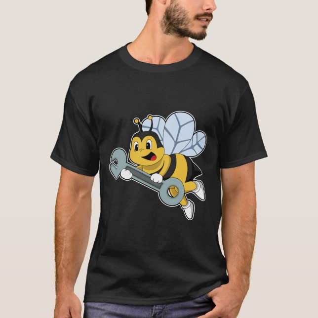 Biene als Mechanik mit Wrench T-Shirt (Vorderseite)