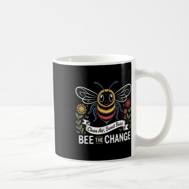 Biene als Niedliche Umweltbewusstsein Kaffeetasse (Rechts)