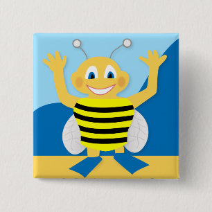 Biene am Strand Button