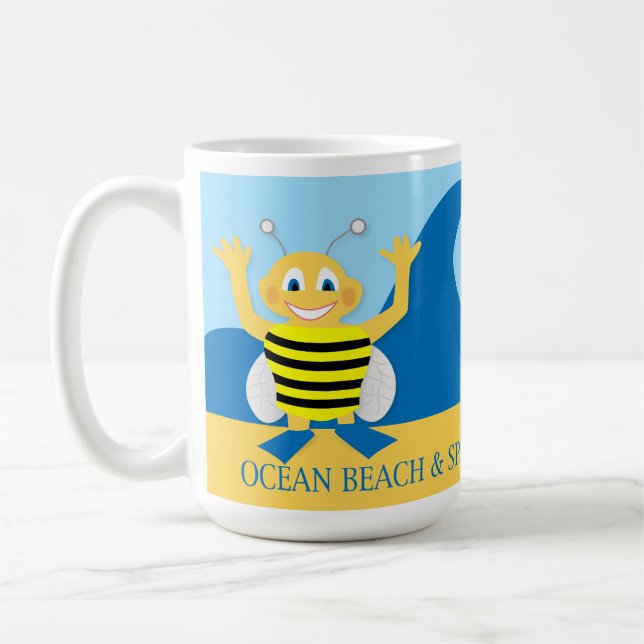 Biene am Strand Kaffeetasse (Links)