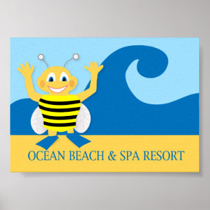 Biene am Strand Poster