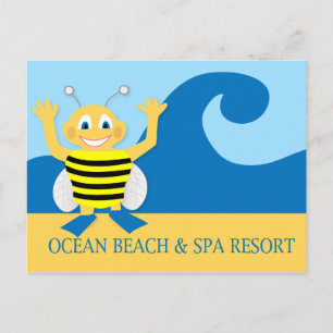 Biene am Strand Postkarte