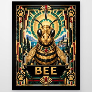 Biene, Art Deco Wildlife Postkarte