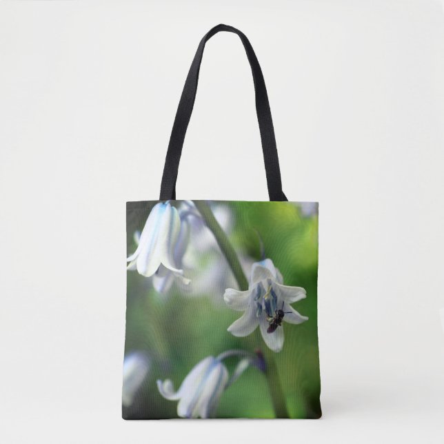 Biene auf Bluebell Blume Nah Tasche (Vorderseite)
