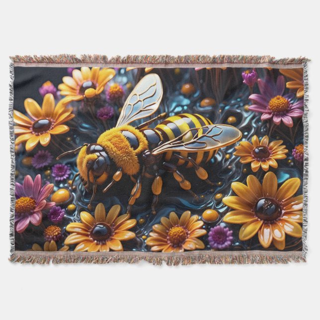 Biene auf Blume Decke (Vorderseite)