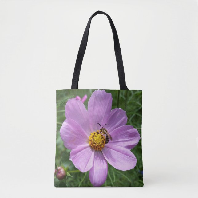Biene auf Blüte Tasche (Vorderseite)