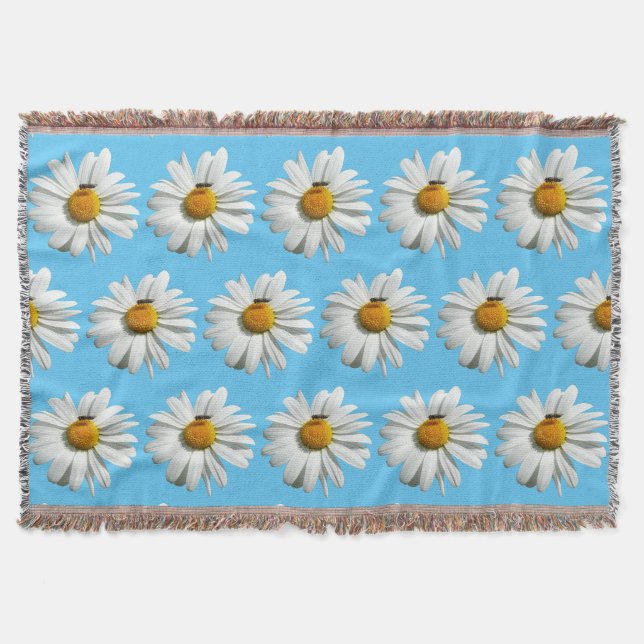 Biene auf Daisy Alaskan Summer Nature Foto Decke (Vorderseite)