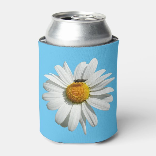Biene auf Daisy Alaskan Summer Nature Foto Dosenkühler (Kanne Vorderseite)