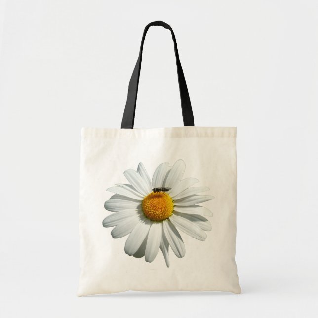 Biene auf Daisy Alaskan Summer Nature Foto Tragetasche (Vorne)