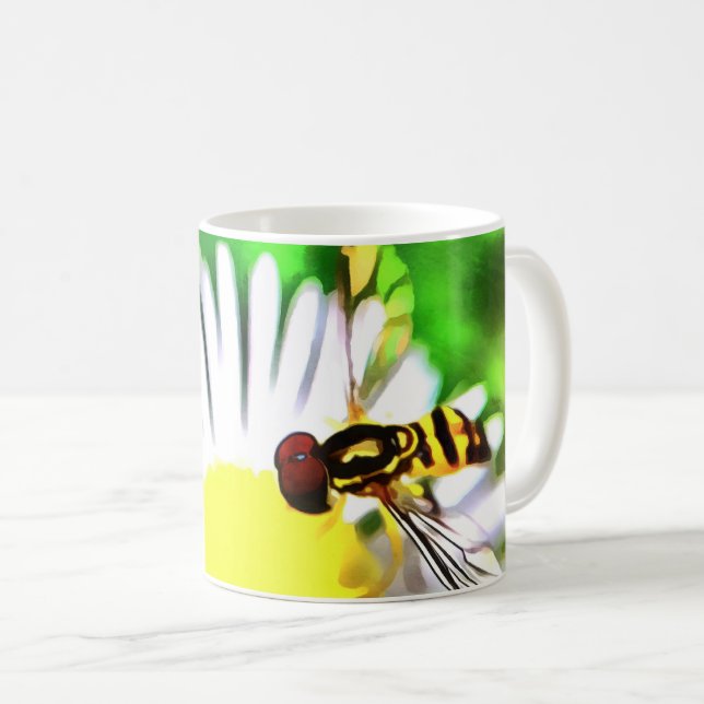Biene auf Daisy Coffee Tasse (VorderseiteRechts)