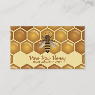 Biene auf dem Bienenstock Imker Logo Visitenkarte