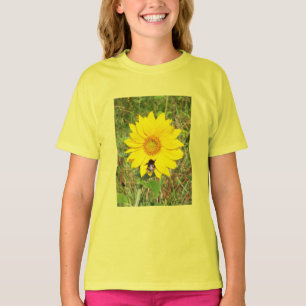 Biene auf der Sonnenblume mit Blumen T-Shirt