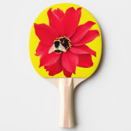 Biene auf einer roten Blume Tischtennis Schläger