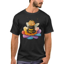 Biene auf lebendiger Blume, die Yoga-T - Shirt pra