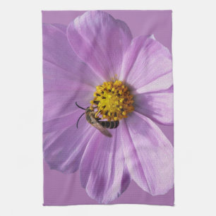 Biene auf lila Blume Geschirrtuch