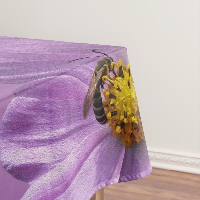 Biene auf lila Blume Tischdecke (Beispiel)