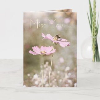 Biene auf rosa Blume Karte