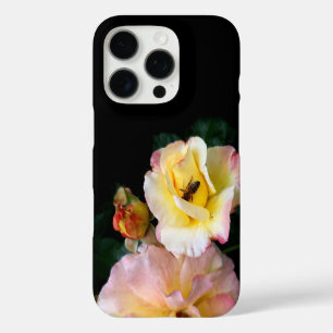 Biene auf rosa Gelben Rosen Blume iPhone 16 Pro Hülle