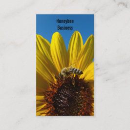 Biene auf Sonnenblume-Foto-Geschäftskarte Visitenkarte