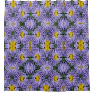 Biene auf violetten Blumen Natur Abstrakt Duschvorhang
