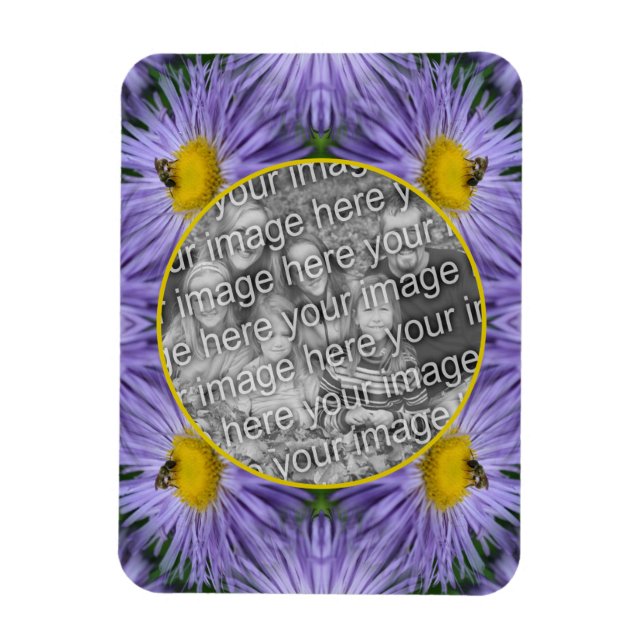 Biene auf violetten Blumen Naturrahmen hinzufügen  Magnet (Vertikal)