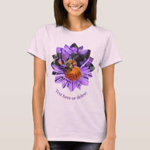 Biene auf violetter Aster-Blume Natur Personalisie T-Shirt