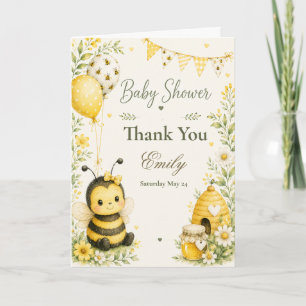 Biene Baby Shower Dankeskarte