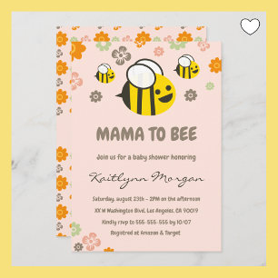 Biene Baby Shower Einladungen Mama zur Biene Flora
