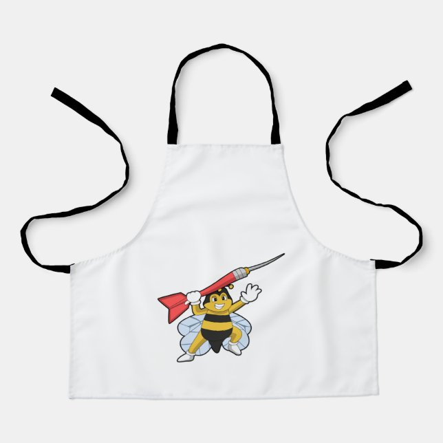 Biene bei Darts mit Dart.PNG Schürze (Vorderseite)