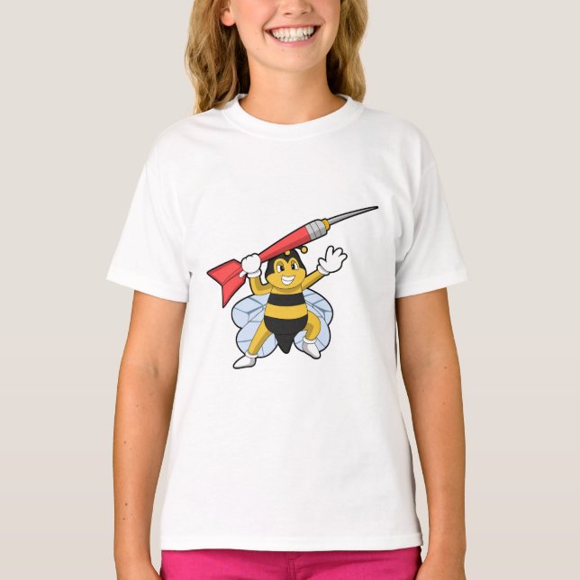Biene bei Darts mit Dart.PNG T-Shirt (Vorderseite)