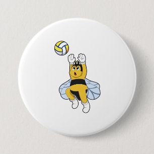 Biene beim Volleyball Sports Button