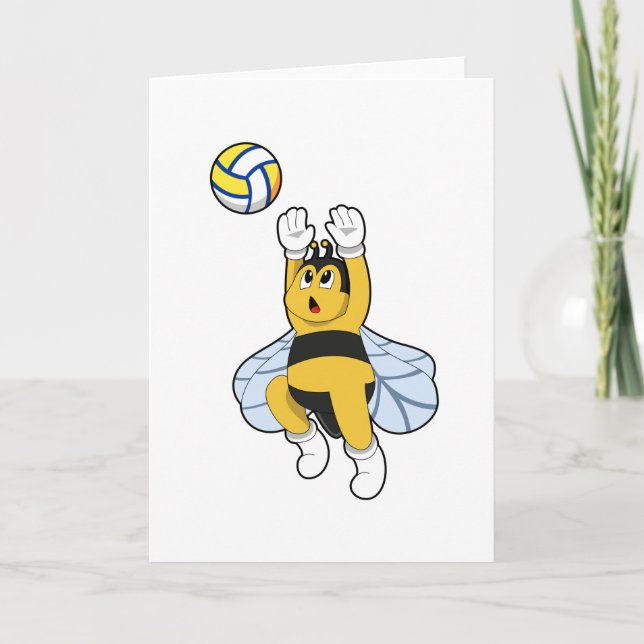 Biene beim Volleyball Sports Karte (Vorderseite)