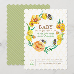 Biene Blume Baby Shower Einladung