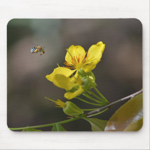 Biene, Blume Mousepad