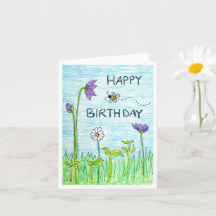 Biene & Blumen Geburtstag Karte
