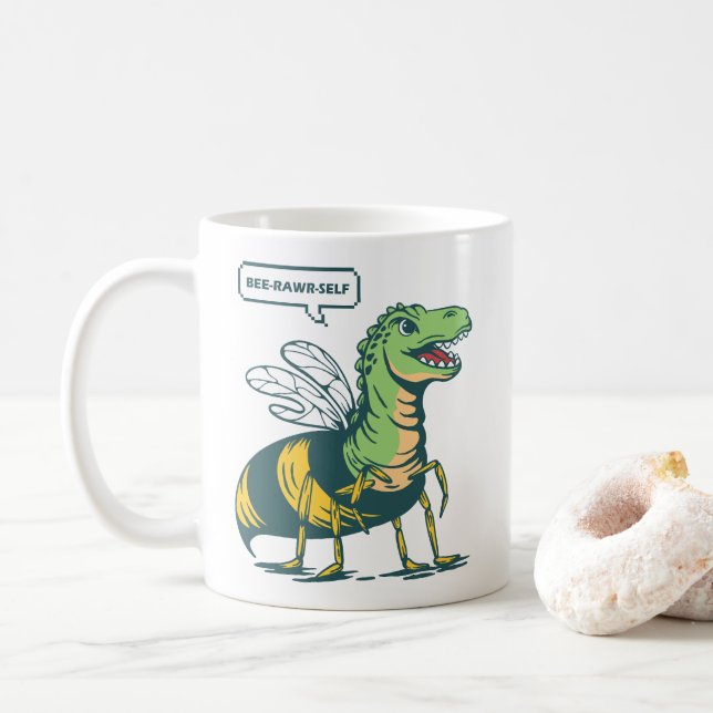 Biene-Brüll-Selbst Kaffeetasse (Mit Donut)