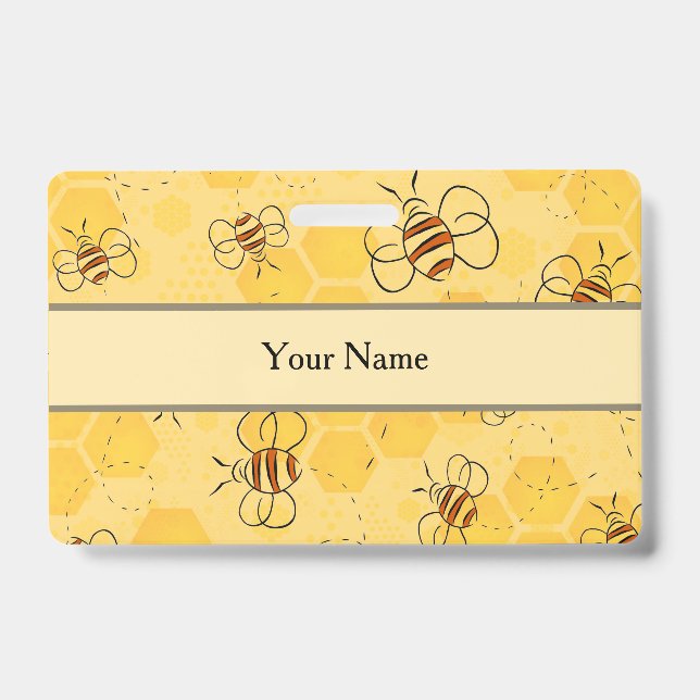 Biene Buzzing Honey Bees Bumblebee Art Ausweis (Vorderseite)
