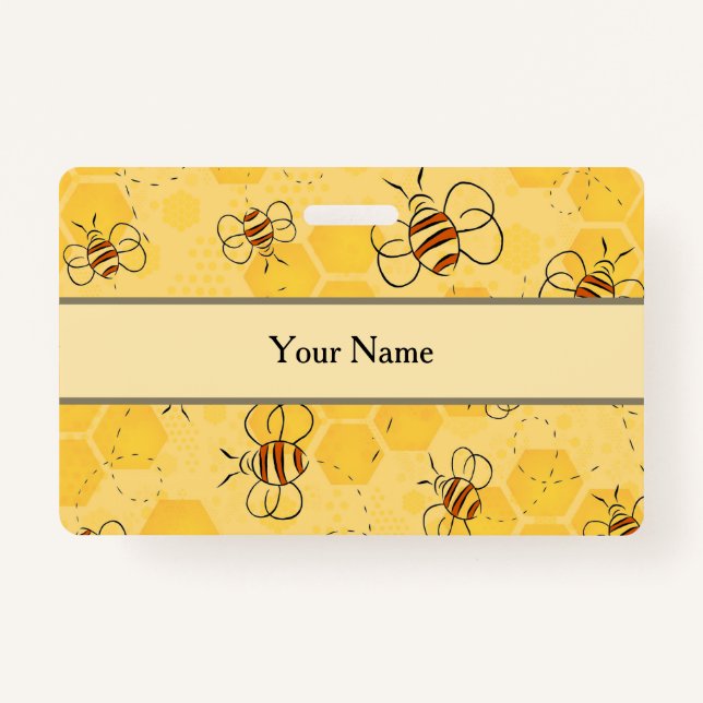 Biene Buzzing Honey Bees Bumblebee Art Ausweis (Vorderseite)