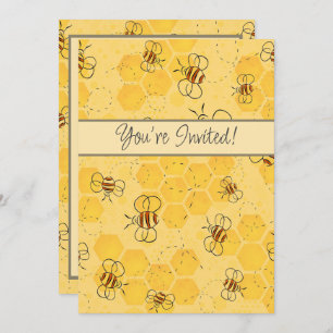 Biene Buzzing Honey Bees Bumblebee Art Einladung