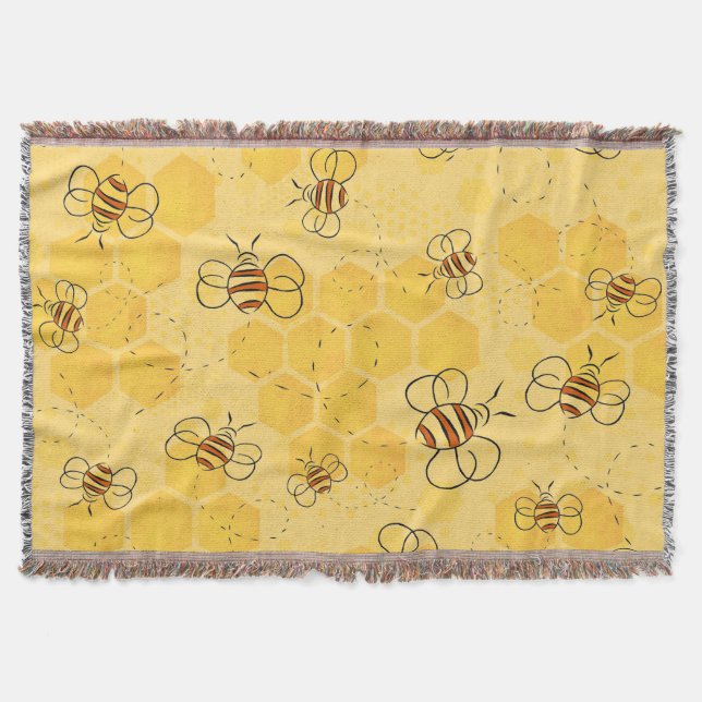 Biene Buzzing Honey Bees Niedlich Decke (Vorderseite)