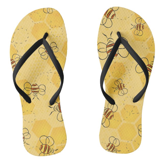 Biene Buzzing Honey Bees Niedlich Flip Flops (Fußbett)