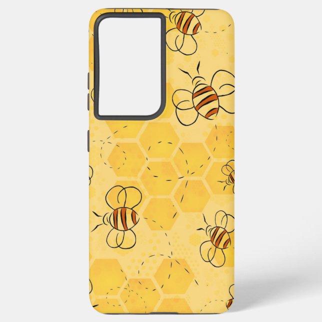 Biene Buzzing Honey Bees Niedlich Samsung Galaxy Hülle (Rückseite)