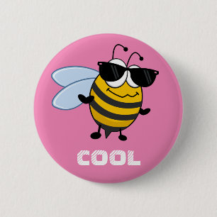 Biene Cool Funny Trendy Bee individuell anpassba Button